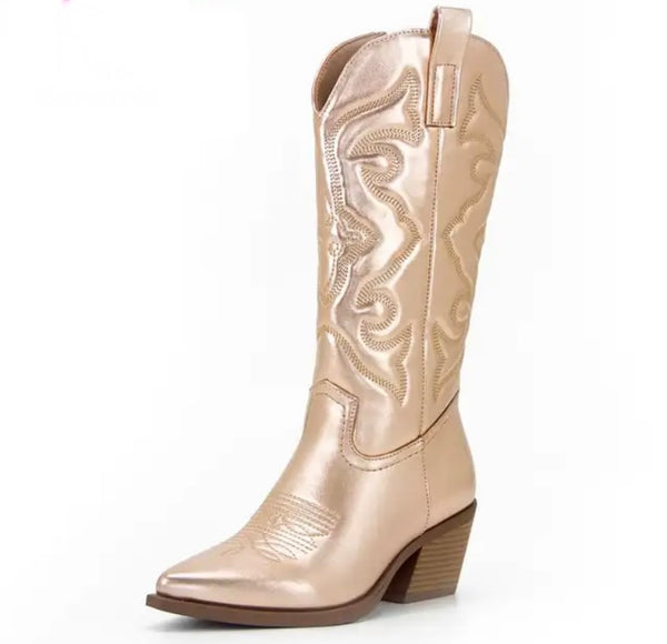 Women Fashion Color Western Boots