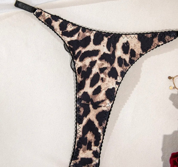 Women Leopard Print Sexy Lingerie Set