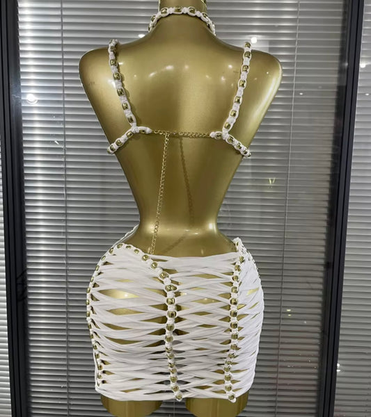 Women Sexy Halter Sleeveless Open Back Sequins Dress