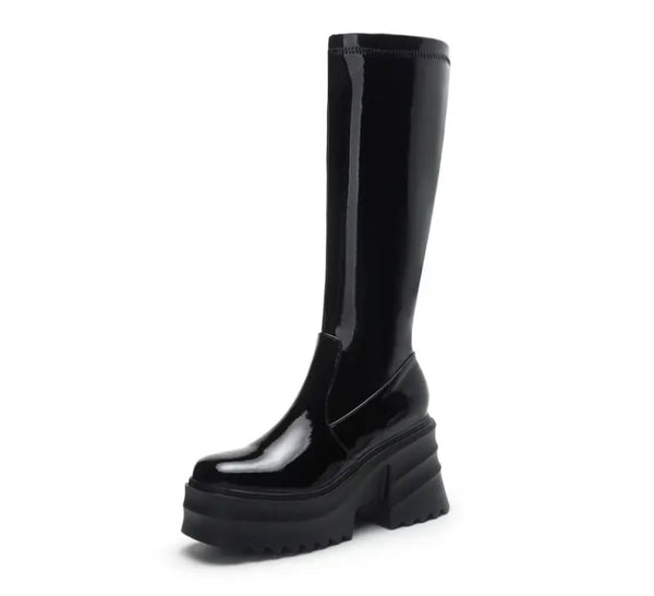 Women Fashion Ankle/Mid/Knee High Patent Leather Boots