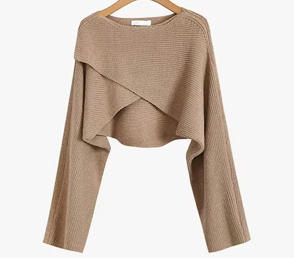Women Fashion Knitted Wrap Sweater
