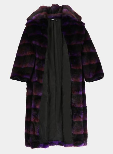 Women Colorful Faux Fur Fashion Trench Jacket