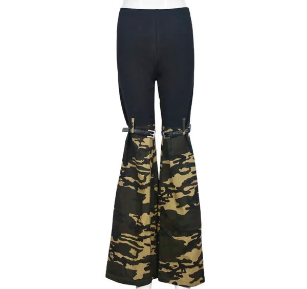 Women Fashion Camouflage Patchwork Pants