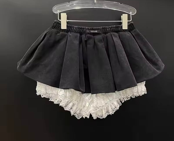 Women Collar Button Up Denim Jacket Two Piece Pleated Skirt Set