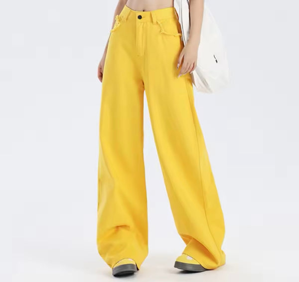 Women Fashion Color Denim Pants