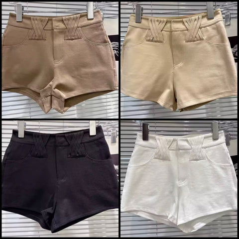 Women Solid Color Fashion Shorts