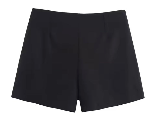Women Color Fashion Side Zipper Shorts