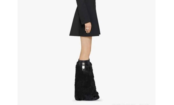 Women Fashion Platform Faux Fur Buckled Lock Boots