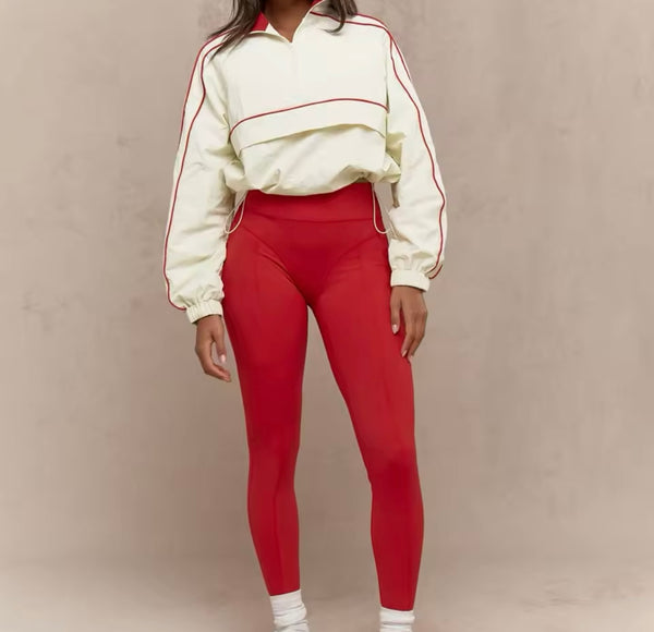 Women Striped Full Sleeve Two Piece Stretch Pant Set