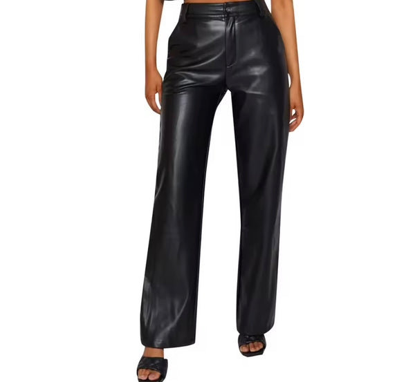 Women Color Fashion Faux Leather Pants