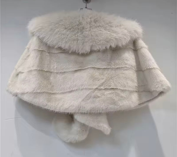 Women Fashion Faux Fur Warm Shawl