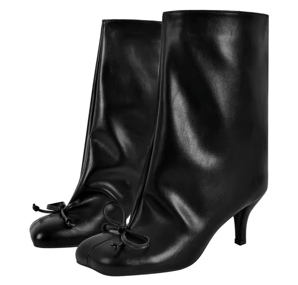 Women Fashion Round Toe Bow Ankle Boots