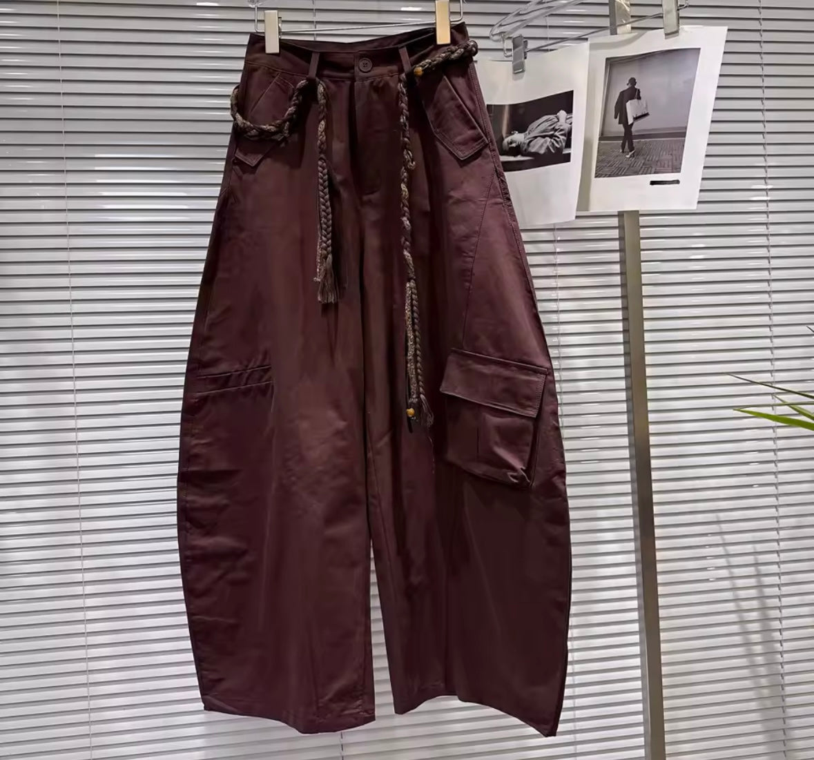 Women Color Fashion Wide Leg Cargo Pants