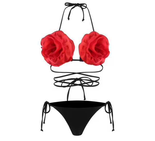 Women Sexy Floral Halter Bikini Swimsuit