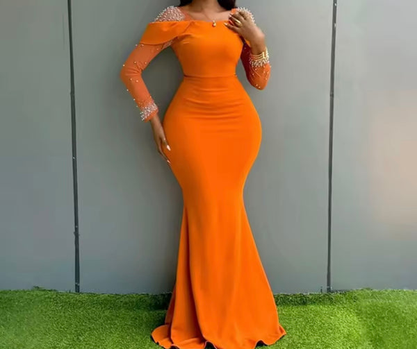 Women Sparkly Full Sleeve Sexy Maxi Dress