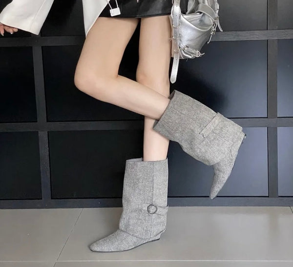 Women Buckled Fashion Platform Ankle Boots