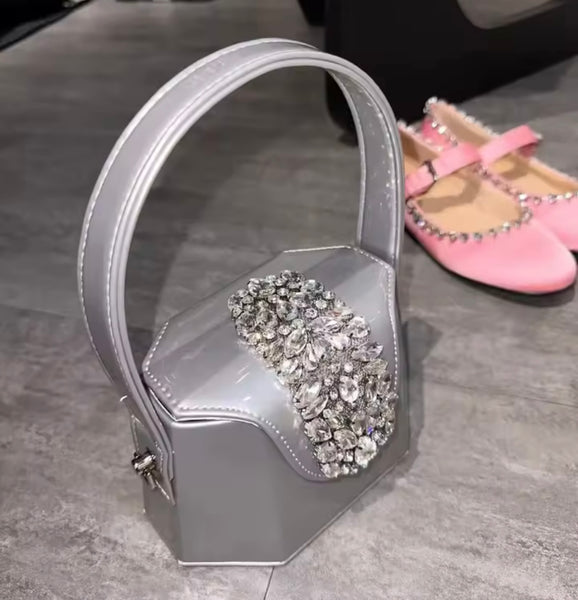 Women Color Rhinestone Fashion Handbag Purse