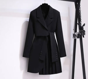 Women Fashion Pleated Trench Jacket