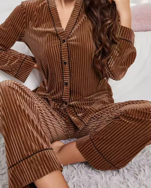 Women Fashion Button Up Lingerie Pant Set