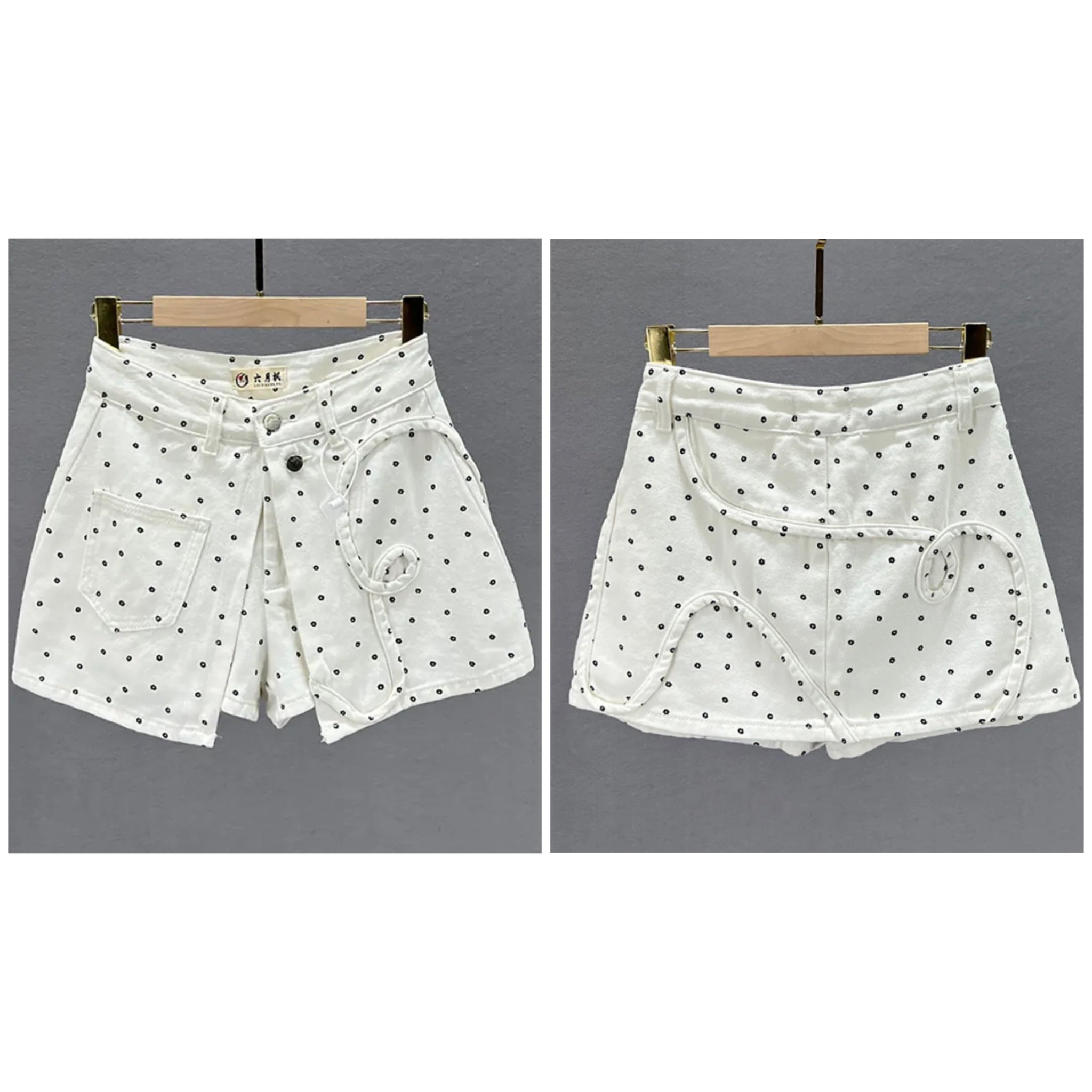 Women White Printed Fashion Denim Skirt