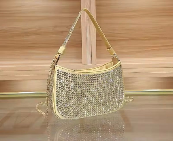 Women Color Fashion Rhinestone Handbag Purse