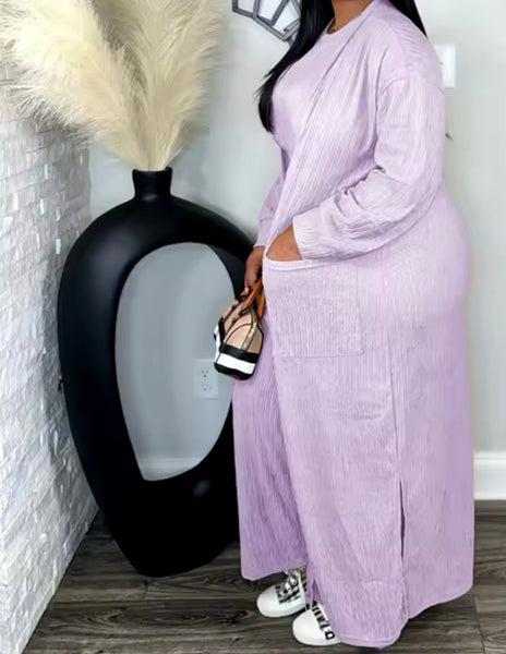 Women Solid Color Three Piece Fashion Pant Set