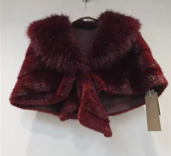 Women Fashion Faux Fur Warm Shawl