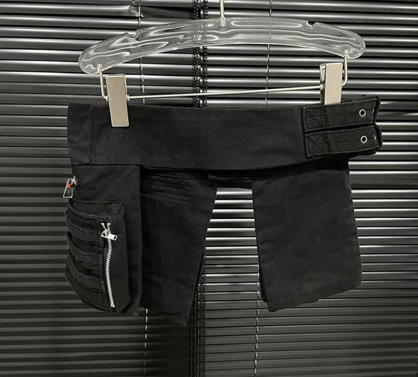 Women Fashion Cargo Buckled Skirt