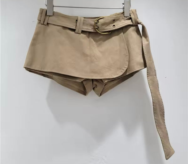 Women Sexy Fashion Belted Wrap Shorts