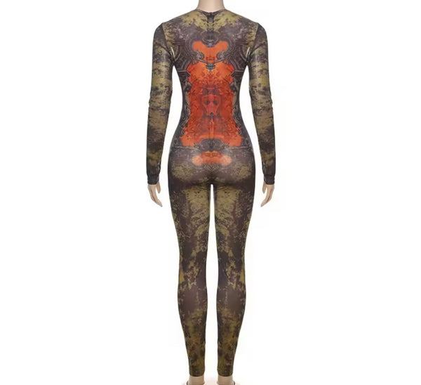 Women Fashion Full Sleeve Printed Jumpsuit