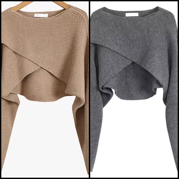 Women Fashion Knitted Wrap Sweater