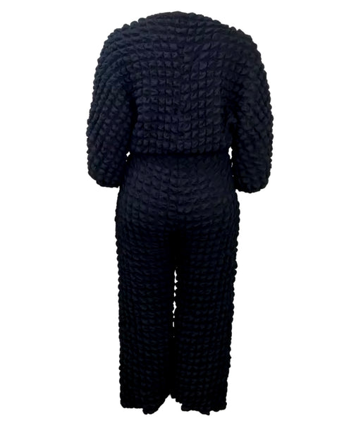 Women Fashion Solid Color Full Sleeve Plus Size Two Piece Pant Set