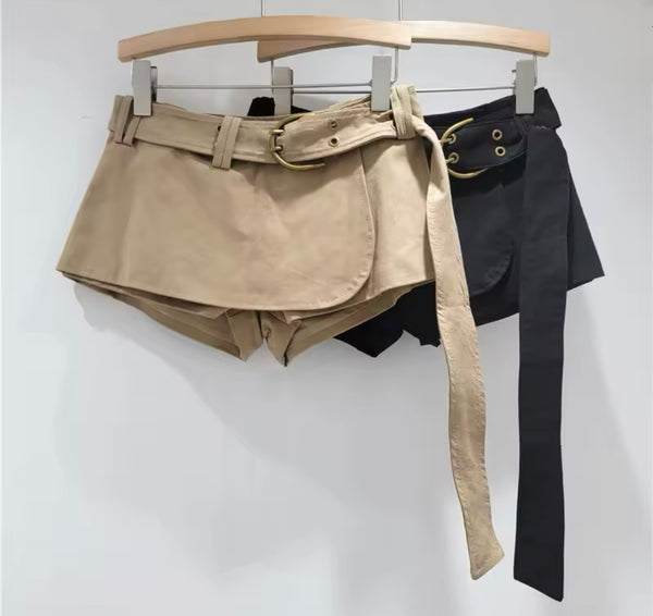 Women Sexy Fashion Belted Wrap Shorts