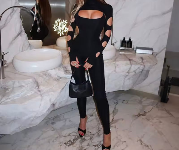 Women Fashion Cut Out Two Piece Jumpsuit Set