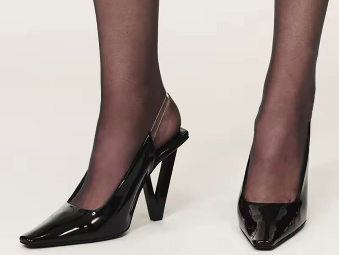 Women Fashion Patent Leather Pointed Toe High Heels