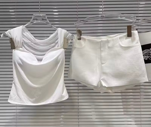 Women Fashion Sleeveless Two Piece Short Set