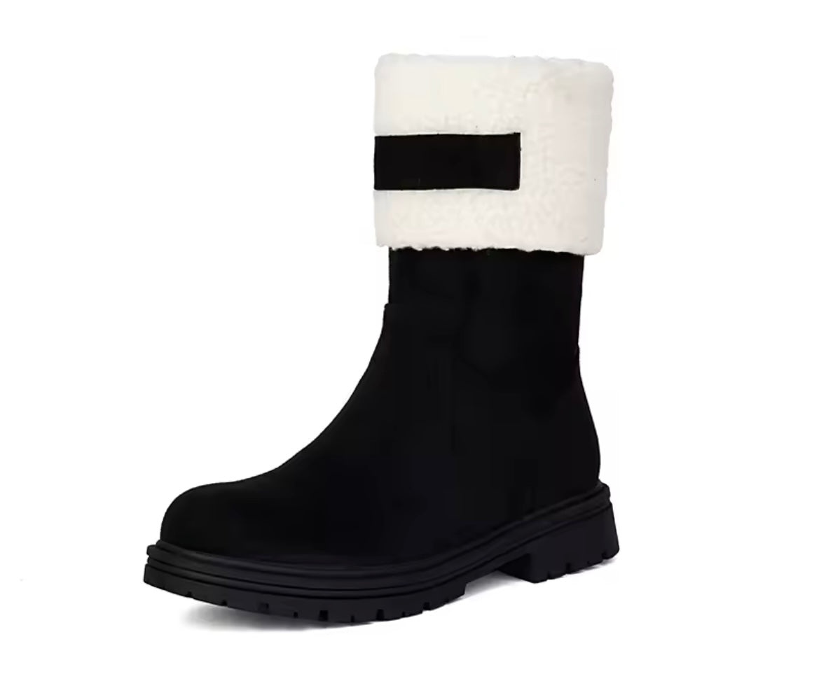 Women Wool Suede Fashion Ankle/Mid Calf Flat Boots