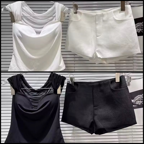 Women Fashion Sleeveless Two Piece Short Set