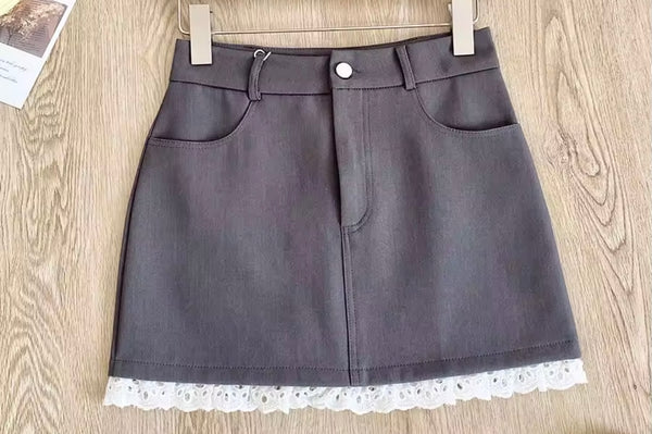 Women Sexy Fashion Lace Patchwork Skirt