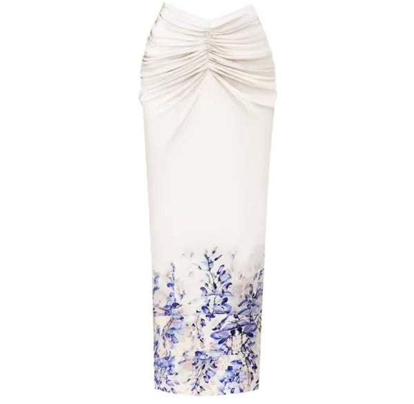 Women White Floral Fashion Swimsuit Cover Up Set