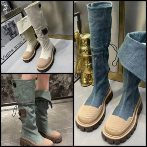 Women Fashion Flat Knee High Boots