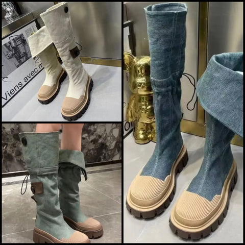 Women Fashion Flat Knee High Boots