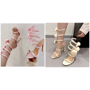 Women Fashion Floral High Heel Sandals