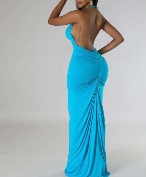 Women Sexy Sleeveless Open Back Maxi Dress