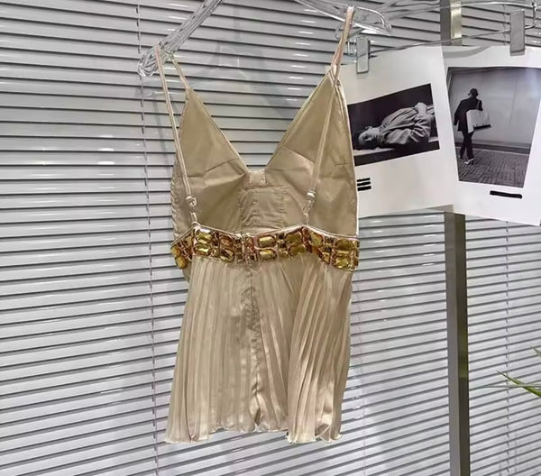 Women Bling Sleeveless Tank Two Piece Sexy Skirt Set