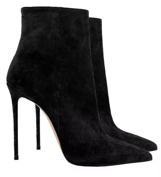 Women Color Fashion Suede High Heel Ankle Boots