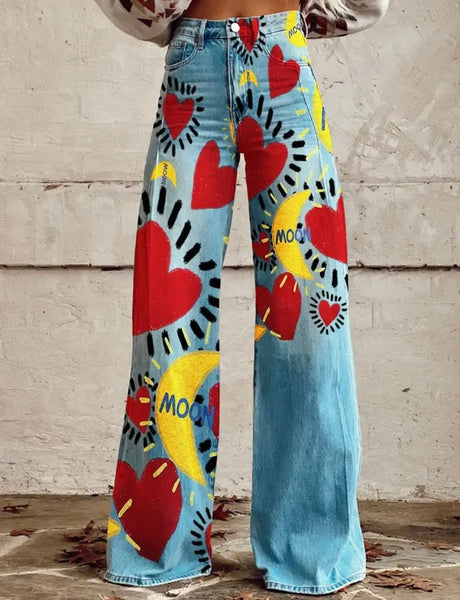 Women Printed Fashion Wide Leg Pants