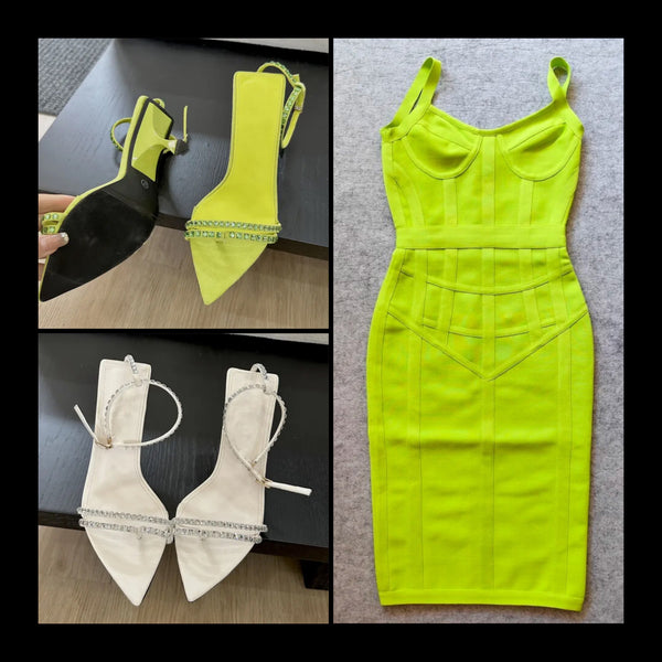 Women Green Sexy Sleeveless Dress