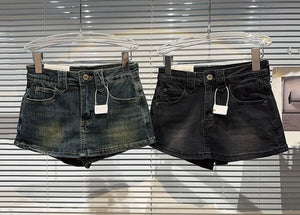 Women Fashion Denim Wrap Mini Shorts