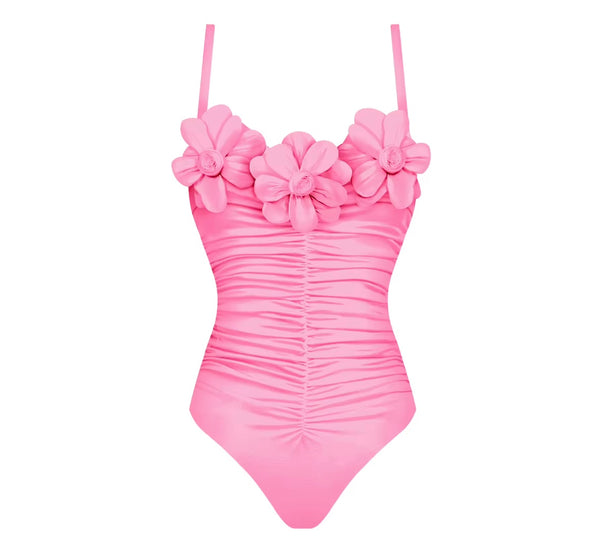 Women Pink Sexy 3D Floral Bikini/ Swimsuit